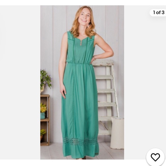 Matilda Jane Dresses & Skirts - MATILDA JANE Adventure Begins Down the Valley Maxi Dress Green Boho medium